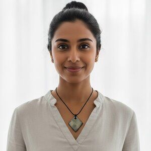 Shungite Stone Pendant Genuine Mineral EMF Shield Protection Amulet Rhombus